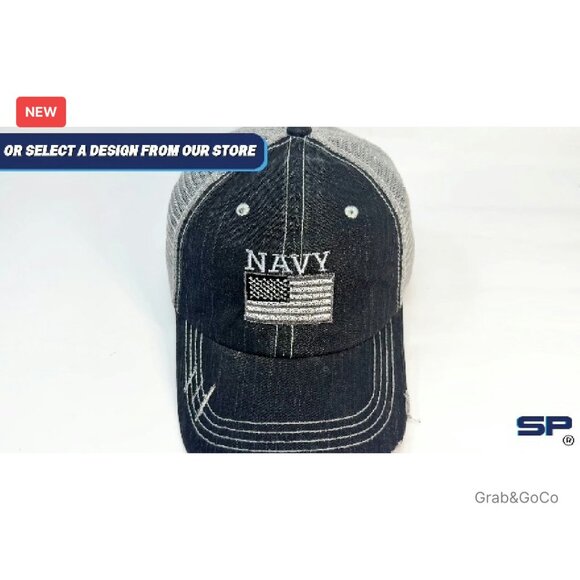 Vintage Distressed Trucker Cap Embroidered Rowing Heart Sporty Retro Fit - Picture 8 of 8